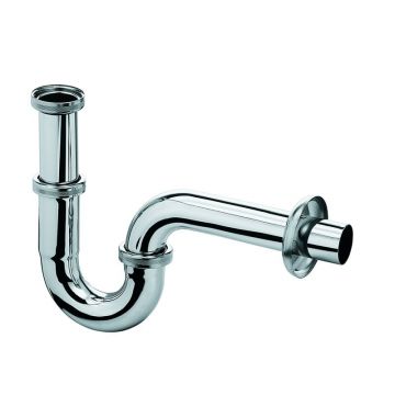 Sifon tubular, Kludi, pentru lavoar, cu cot de evacuare 32x200mm, crom