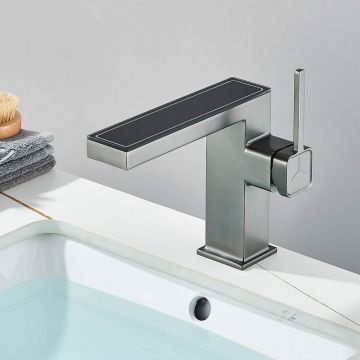 Baterie baie cu afișaj de temperatură, gri, cod 1190 Baterie baie cu afișaj de temperatură, gri, cod 1190