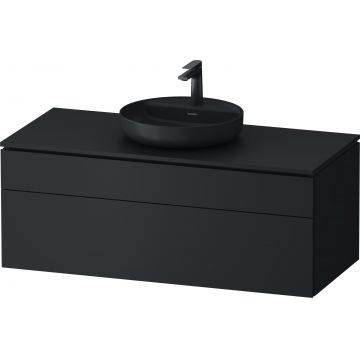 Dulap baza suspendat Duravit Vitrium pentru lavoare pe blat 122cm cu un sertar gri inchis mat