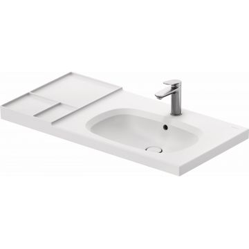 Lavoar Duravit Aurena 100x50cm HygieneGlaze Plus montare pe mobilier orientare dreapta ventil ceramic inclus alb mat