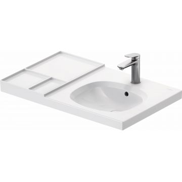 Lavoar Duravit Aurena 80x50cm HygieneGlaze Plus montare pe mobilier orientare dreapta ventil ceramic inclus alb
