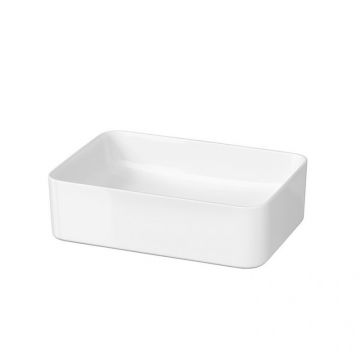 Lavoar pe blat Cersanit Crea dreptunghiular 50x35 cm Alb Lucios