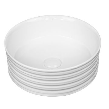 Lavoar pe blat Fluminia Theia rotund diametru 38.5 cm Alb Lucios