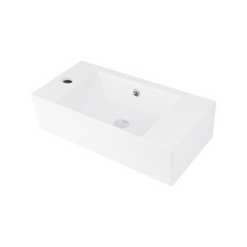 Lavoar pe blat partea stanga Deante Hiacynt 25x51 cm Alb Lucios