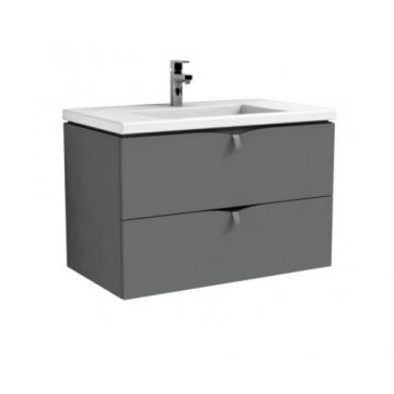 Mobilier suspendat Oristo Siena 80 cm, gri mat - Dimensiune 80cm