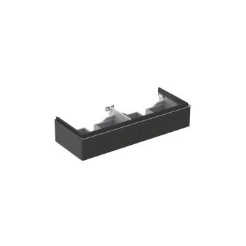 Dulap baza pentru lavoar dublu suspendat lava gri inchis Geberit Icon 2 sertare 119 cm Dulap baza pentru lavoar dublu suspendat lava gri inchis Geberit Icon 2 sertare 119 cm