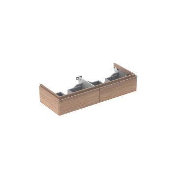 Dulap baza pentru lavoar dublu suspendat stejar natural Geberit Icon 2 sertare 119 cm Dulap baza pentru lavoar dublu suspendat stejar natural Geberit Icon 2 sertare 119 cm