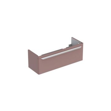 Dulap baza pentru lavoar dublu suspendat taupe Geberit Myday 1 sertar 116 cm