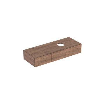 Dulap baza pentru lavoar pe blat Geberit Variform nuc 2 sertare 135 cm Dulap baza pentru lavoar pe blat Geberit Variform nuc 2 sertare 135 cm