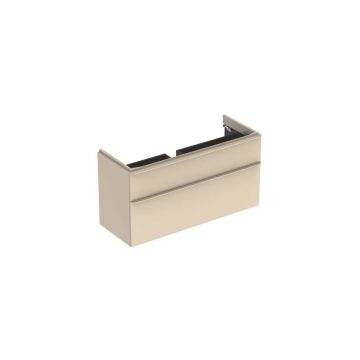 Dulap baza pentru lavoar suspendat Geberit Smyle Square gri nisip 2 sertare 119 cm