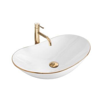 Lavoar alb pe blat Rea Royal Gold Edge 62,5 cm