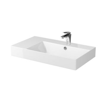 Lavoar alb pe mobilier Cersanit Inverto 80 cm Stanga