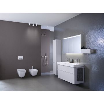 Lavoar dublu pe mobilier Geberit Smyle Square 120 cm fara orificiu baterie