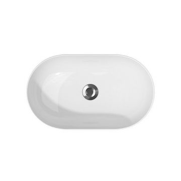 Lavoar oval alb pe blat Cersanit Inverto 60 cm