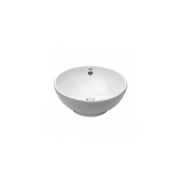 Lavoar pe blat Gala Bowl rotund alb lucios 41 cm