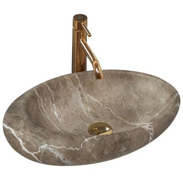 Lavoar stil piatra crem pe blat Rea Roxy Stone Nature 49 cm