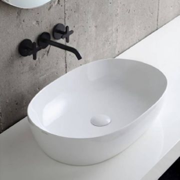 Lavoar Azzurra Elegance Circle, 60x40 cm, alb - Dimensiune 60cm