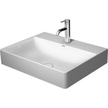 Lavoar Duravit DuraSquare 60x47cm  fara preaplin  cu capac ceramic pentru ventil inclus  alb
