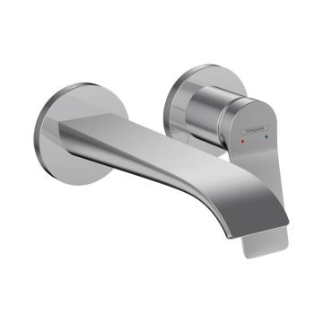 Baterie lavoar cu montaj pe perete, Hansgrohe, Vivenis, cu pipa 19,2 cm, crom