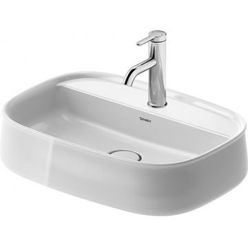 Lavoar Duravit Zencha 55x39cm  cu platforma baterie  montare pe blat  fara preaplin  DuraCeram  WonderGliss  alb