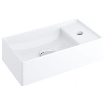 Lavoar Ravak Veda 400 slim cu montare pe mobilier  fara orificiu preaplin  40x22cm  alb