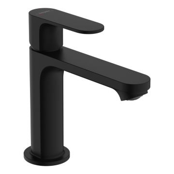 Baterie lavoar cu ventil, Hansgrohe, Rebris S 110, negru mat