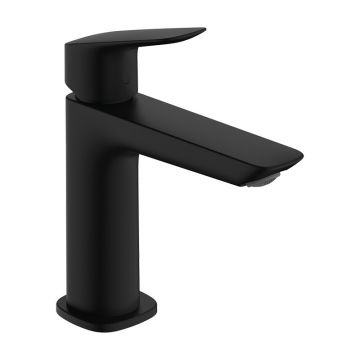 Baterie lavoar, Hansgrohe, Logis Fine 110, cu ventil, negru mat