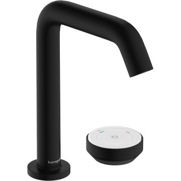 Baterie lavoar Hansgrohe Tecturis S 150 CoolStart EcoSmart+  din doua elemente  montare pe lavoar  actionare rotativa  negru mat