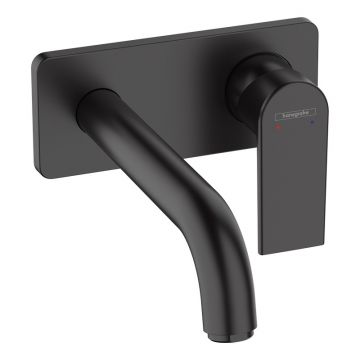 Baterie lavoar, Hansgrohe, Vernis Shape, cu montaj pe perete, negru mat