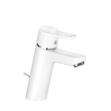 Baterie lavoar, Kludi, Pure & Easy, cu ventil, alb mat