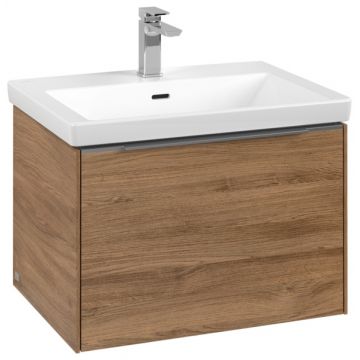 Dulap baza suspendat Villeroy & Boch Subway 3.0 cu iluminare  62x43x48cm  Oak Kansas  maner aluminiu