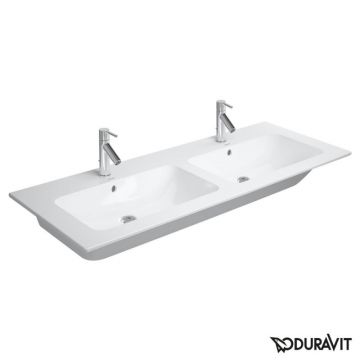 Lavoar dublu Duravit ME by Starck 130x49cm  finisaj WonderGliss  montare pe mobilier
