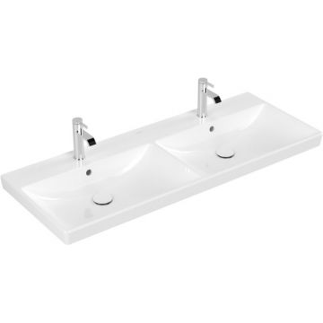 Lavoar dublu Villeroy & Boch Avento 120x47cm cu preaplin  montare pe mobilier  alb Alpin