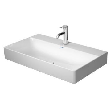 Lavoar Duravit DuraSquare 80x47 cm  fara preaplin  ventil fix cu capac ceramic  finisaj suplimentar