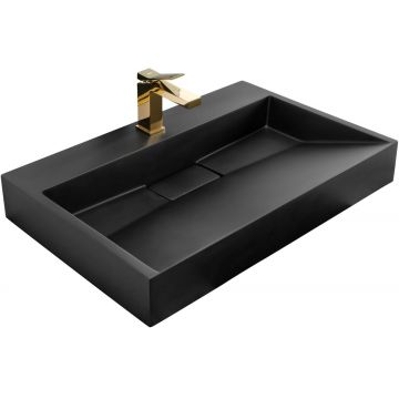 Lavoar pe blat Rea Goya, 70x46 cm, negru mat
