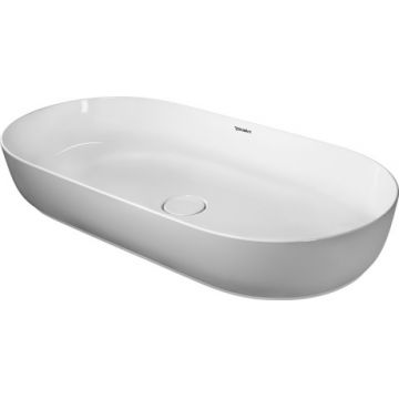 Lavoar tip bol Duravit Luv 80x40cm  finisaj WonderGliss  fara orificiu baterie  fara preaplin  montare pe blat