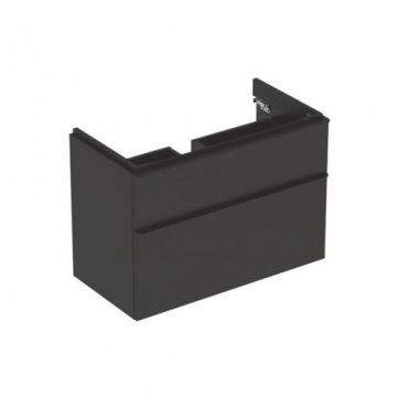 Mobilier Suspendat Smyle Negru Mat 2 Sertare 89 cm - Geberit - Dimensiune 89 cm