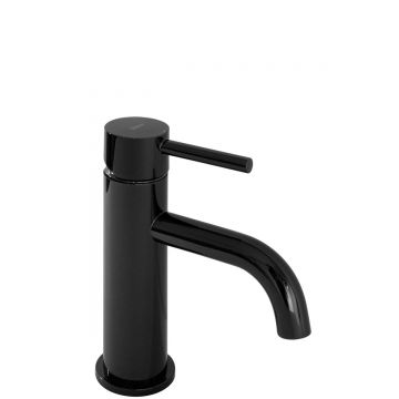 Baterie pentru lavoar Rea Lungo Low, negru lucios