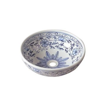 Chiuvetă albă/albastră rotundă din ceramică ø 41 cm Priori – Sapho