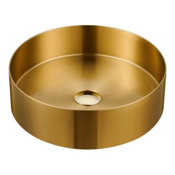 Chiuvetă aurie rotundă din oțel inoxidabil ø 38 cm Aurum – Sapho