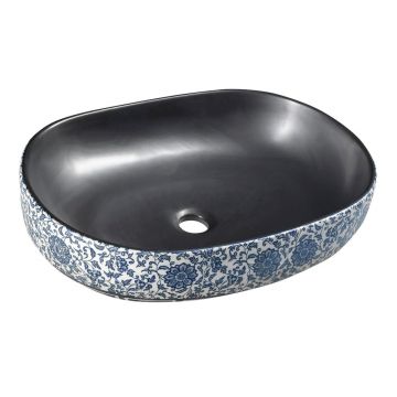Chiuvetă neagră/albastră din ceramică 60x40 cm Priori – Sapho