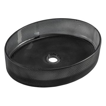 Chiuvetă neagră din sticlă 49x38 cm Nobal – Sapho