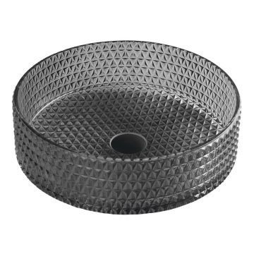 Chiuvetă neagră rotundă din sticlă ø 39,5 cm Maragua – Sapho
