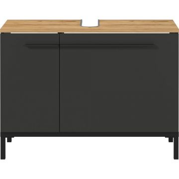 Dulap gri închis sub chiuvetă cu aspect de stejar 80x59 cm Yonkers - Germania