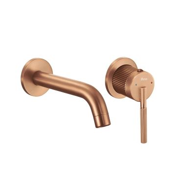 Baterie incastrata, Rea Argon+ box, din alama sanitara, cupru periat cu riflaje Baterie incastrata, Rea Argon+ box, din alama sanitara, cupru periat cu riflaje