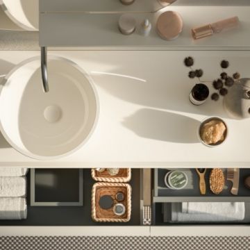 Blat lavoar Sanswiss Rigo 140 cm, cu orificiu lateral - Dimensiune 140 cm