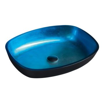 Chiuvetă albastră din sticlă 54x39,5 cm Kvaore – Sapho
