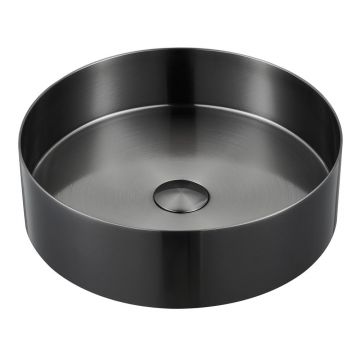 Chiuvetă neagră rotundă din oțel inoxidabil ø 38 cm Aurum – Sapho