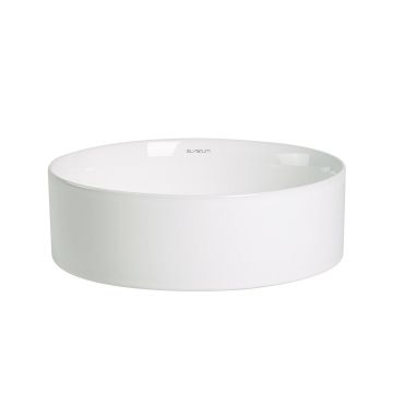 Lavoar de baie Capri, pe blat, rotund, din ceramica sanitara, 35 cm, alb lucios, Elysium Lavoar de baie Capri, pe blat, rotund, din ceramica sanitara, 35 cm, alb lucios, Elysium