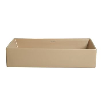 Lavoar de baie Solana, pe blat, dreptunghiular, din ceramica sanitara, 51 cm, cappuccino mat, Elysium Lavoar de baie Solana, pe blat, dreptunghiular, din ceramica sanitara, 51 cm, cappuccino mat, Elysium